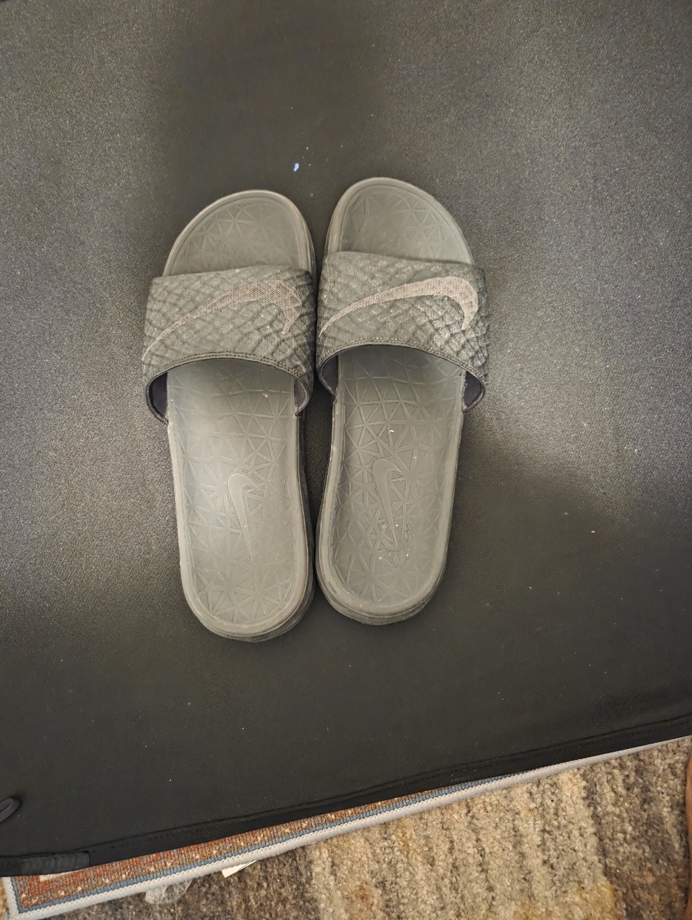 Nike Black Slide Sandals with Textured Strap